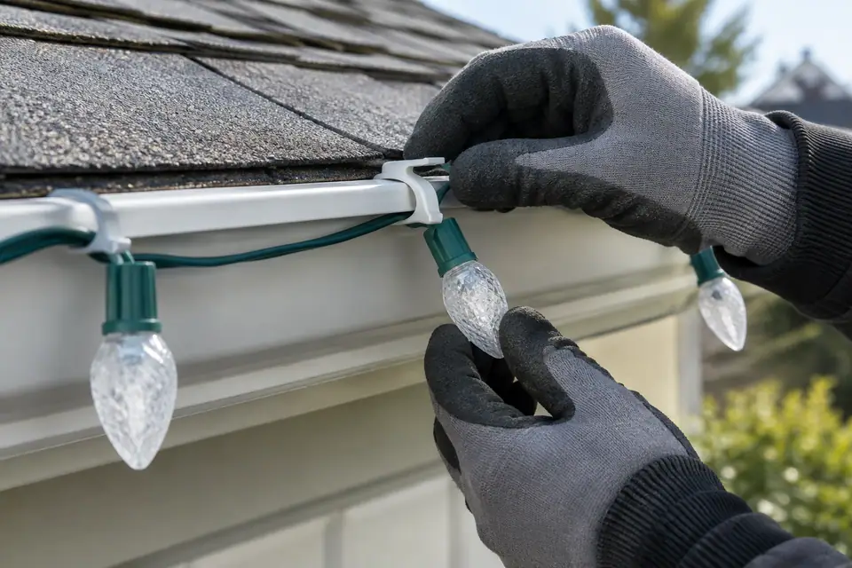 Christmas Light Removal concept for a Texas home
