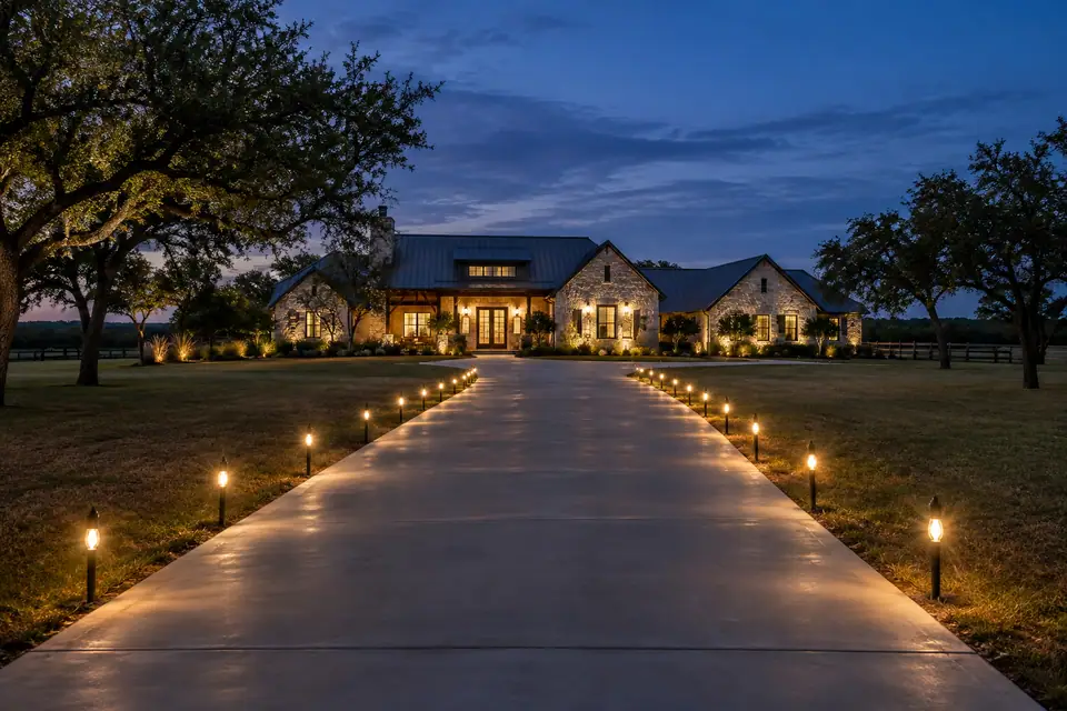 Driveway Light Installation concept for a Texas home