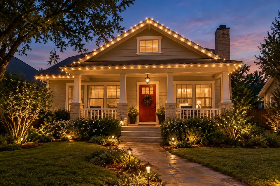 Residential Holiday Lighting inspiration for a Texas home