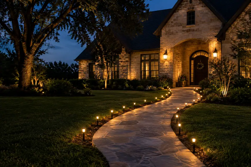 Walkway Light Installation concept for a Texas home
